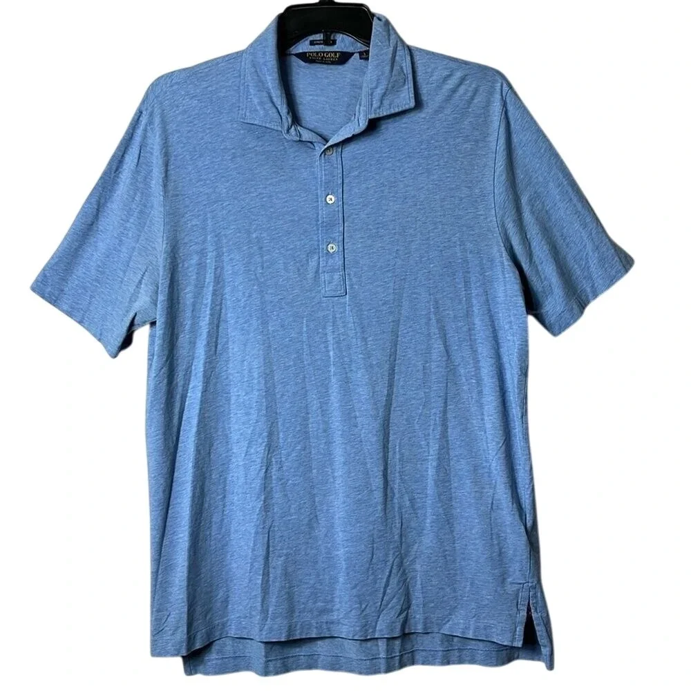 Polo Golf Ralph Lauren Polo Shirt Short Sleeve‎ Stretch Lisle Mens Size Lge Blue